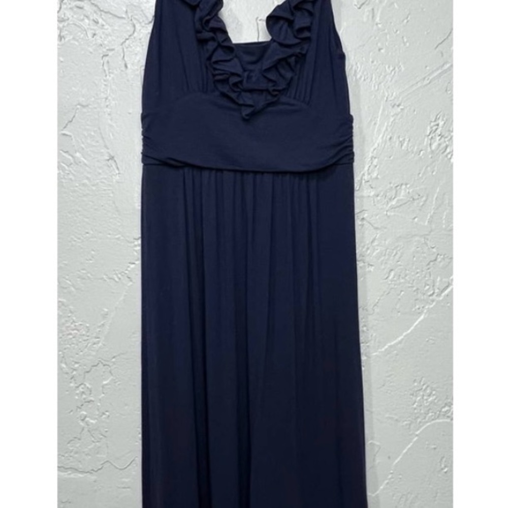 Lilly Pulitzer Navy Ruffle-Trim Maxi Dress